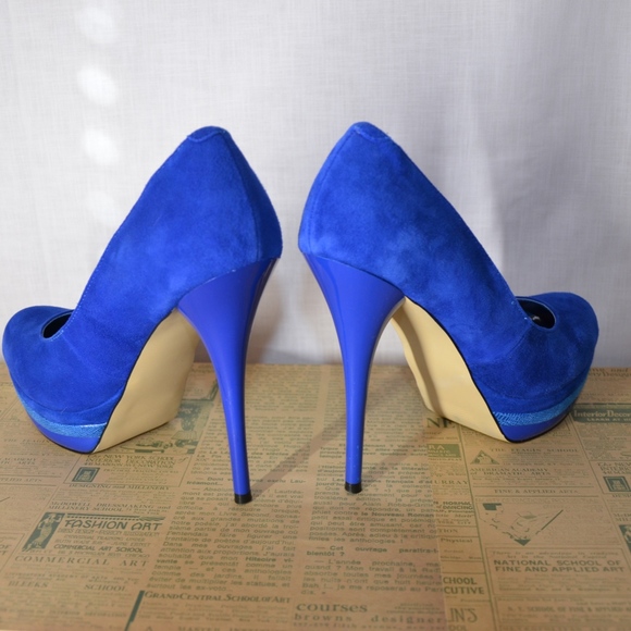 Steve Madden Adell Blue Suede Heels 8.5 M - Picture 4 of 8